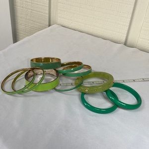 10 green bangle bracelets
